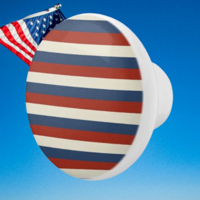 Americana Stripes – Ceramic Drawer Knob (Creator Uploaded)
