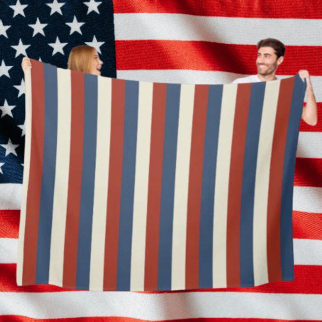 Americana Stripes – Cozy Fleece Blanket (Creator Uploaded)