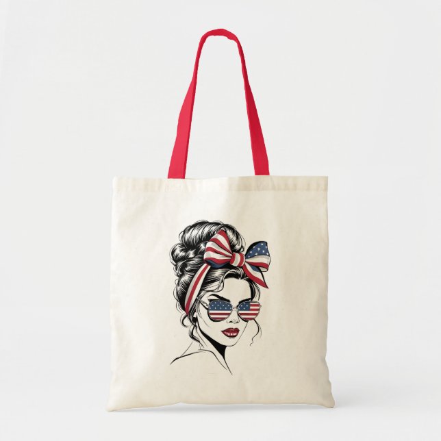 Americana Style Woman Tote Bag (Front)