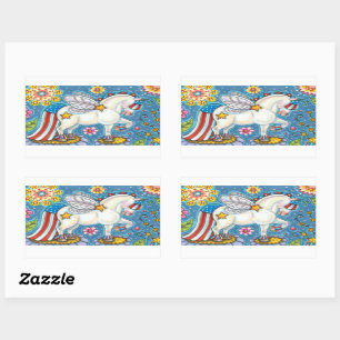 AMERICANA WHIMSYNICKER PATRIOTIC PONY Cute Fantasy Sticker
