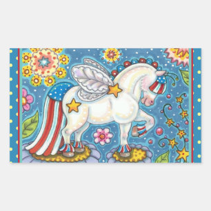 AMERICANA WHIMSYNICKER PATRIOTIC PONY Cute Fantasy Sticker