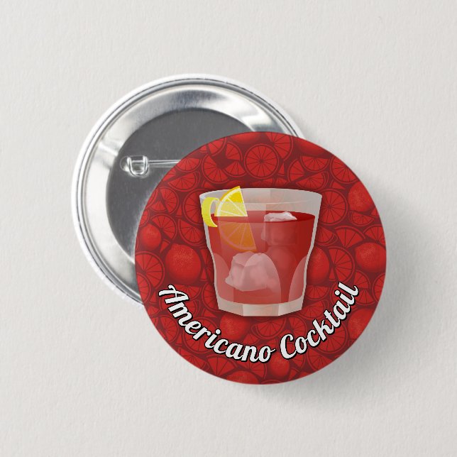 Americano Cocktail 2 Inch Round Button (Front & Back)