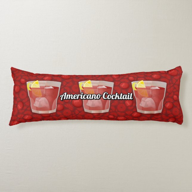 Americano Cocktail Body Pillow (Front)