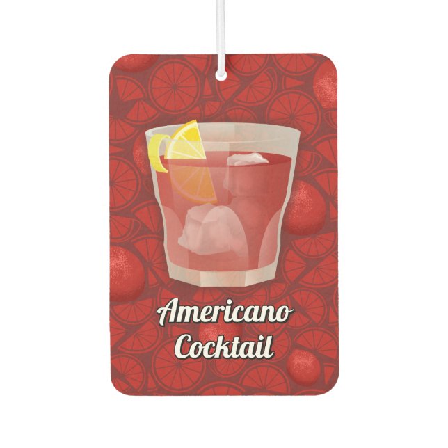 Americano cocktail car air freshener (Front)