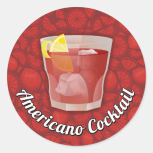 Americano Cocktail Classic Round Sticker