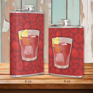 Americano cocktail hip flask