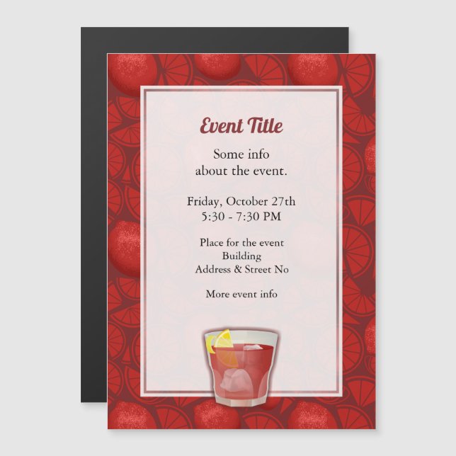 Americano Cocktail Invitation magnétique (Devant / Derrière)