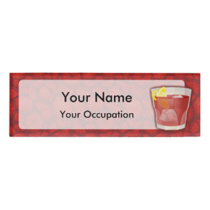 Americano cocktail name tag