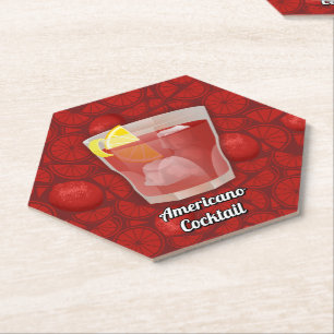 Americano Cocktail Paper Coaster