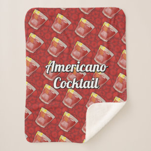 Americano Cocktail Sherpa Blanket