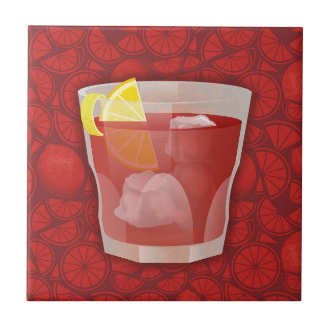 Americano cocktail tile (Front)