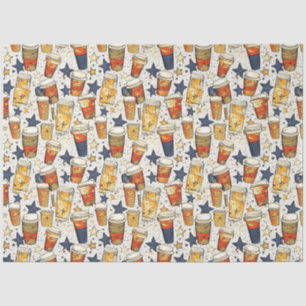 Americano Coffee No 3 ephemera collage pattern Tissue Paper