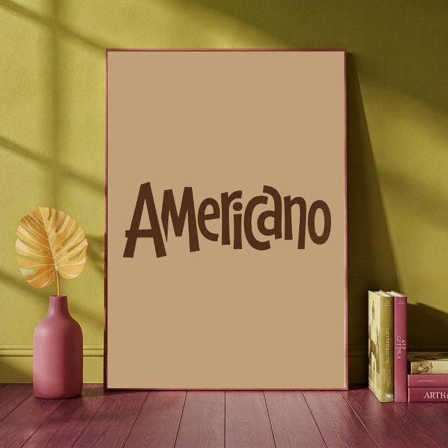 Americano Minimalist Typography Coffee Lover Poster (Creator Uploaded)
