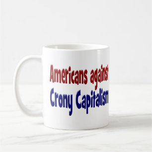 Americans Against Crony Capitalism red blue text Coffee Mug