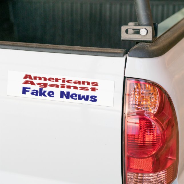 Americans Against Fake News red blue text Bumper Sticker (On Truck)