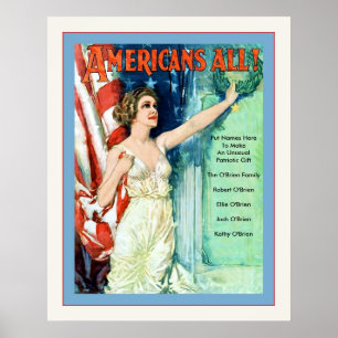 Americans All! ~ Personalized Vintage World War 1 Poster
