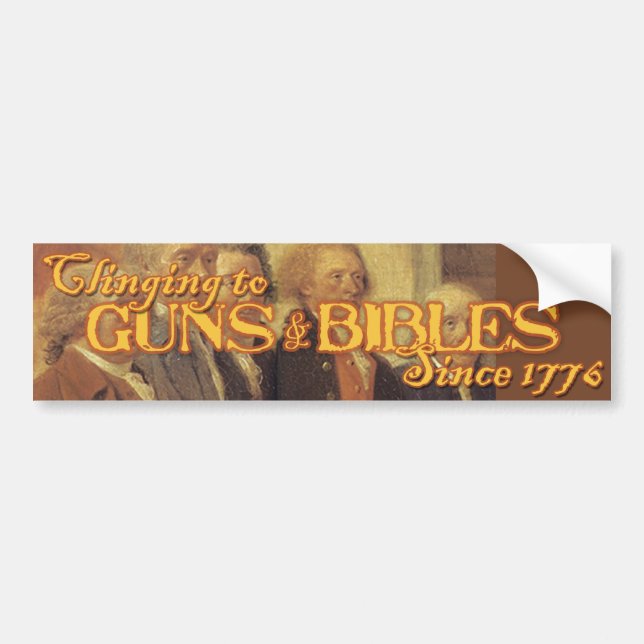 Americans Clinging to Guns and Bibles Bumper Sticker (Front)