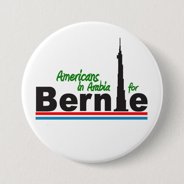 Americans in Arabia for Bernie 3 Inch Round Button (Front)