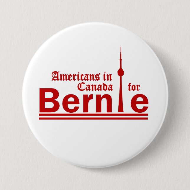 Americans in Canada for Bernie 3 Inch Round Button (Front)
