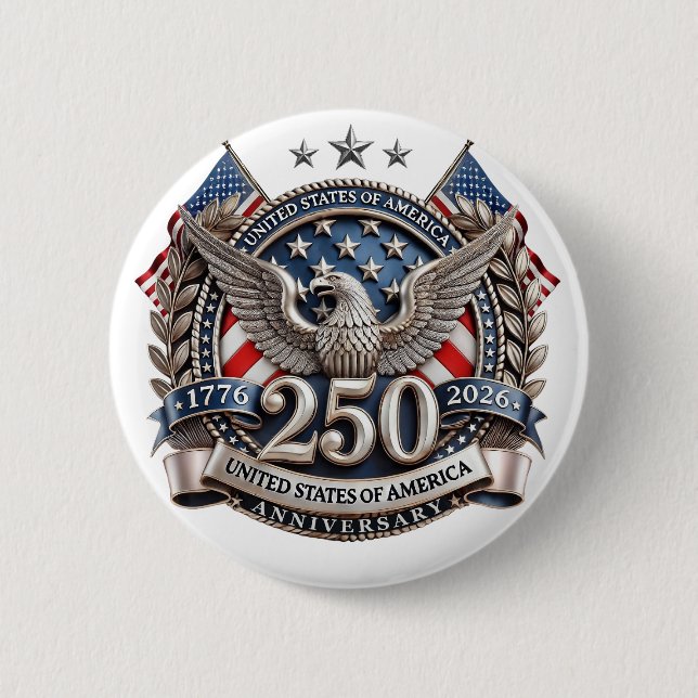America's 250 Anniversary    2 Inch Round Button (Front)
