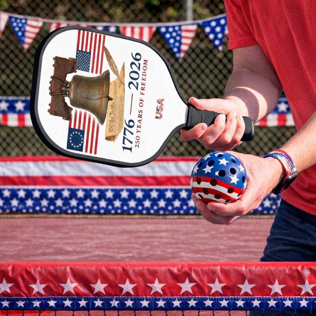 America's 250 Anniversary Pickleball Paddle (Celebrate 250 Years of Freedom with patriotic pickleball paddle and USA-themed ball for July 4th)