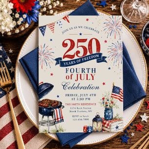 America's 250th Anniversary BBQ Party Invitation