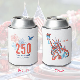 America's 250th Anniversary Freedom Patriotic Can Cooler
