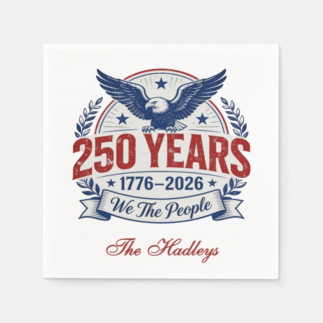 America's 250th Anniversary Name Napkin (Front)