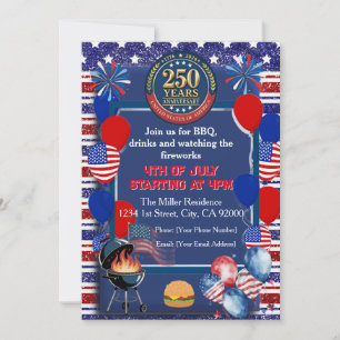 America's 250th Anniversary Party Invitation