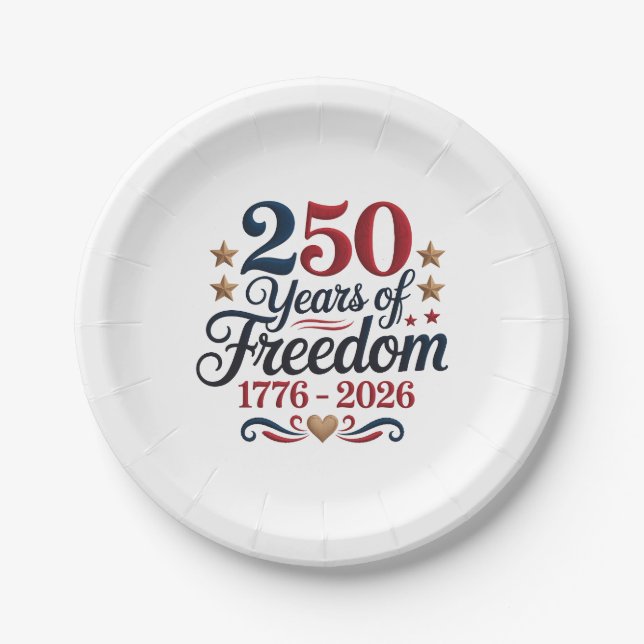 America's 250th Anniversary Party Paper Plate (Front)