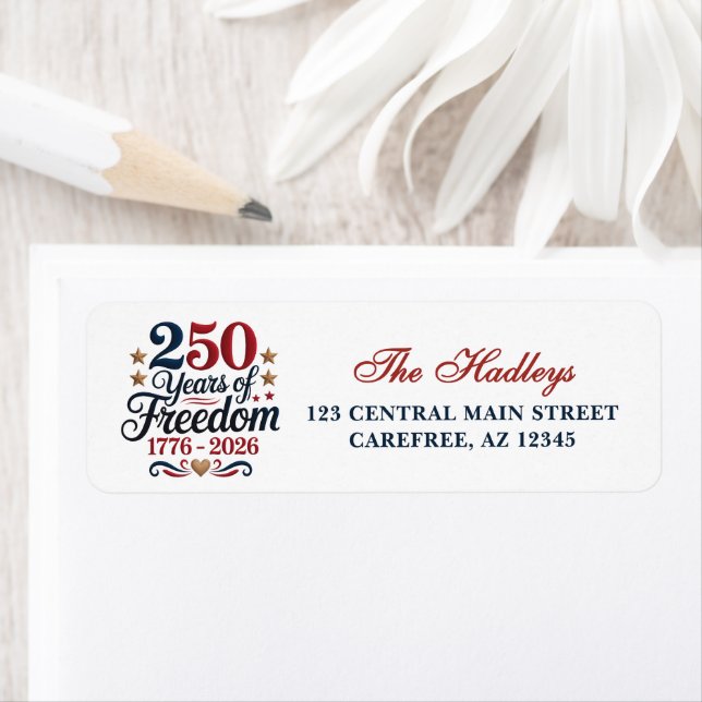 America's 250th Anniversary Return Address Label (En situation)