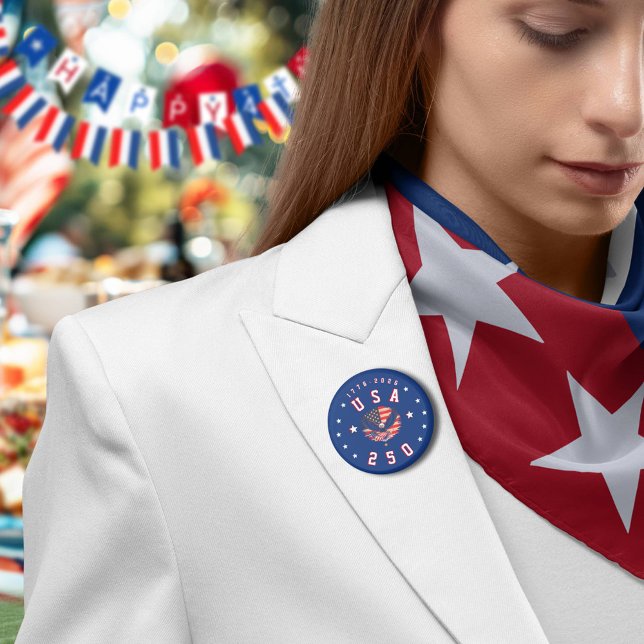 America's 250th Anniversary USA 250 1776 2026 2 Inch Round Button (Creator Uploaded)