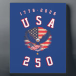 America's 250th Anniversary USA 250 1776 2026 Plaque<br><div class="desc">Designed with pride and patriotic glory this USA 250 plaque with 1776 - 2026 dates, the US flag and American eagle. A great poster to show and commemorate your pride and glory in celebration of this 4th of July 2026.</div>