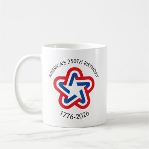 America's 250th Birthday 1776-2026 Red White Blue Coffee Mug