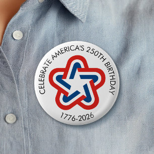 America's 250th Birthday - 1776-2026 Vintage Star 2 Inch Round Button