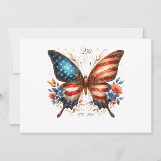 America's 250th Birthday Anniversary 1776 2026 Invitation (Front)