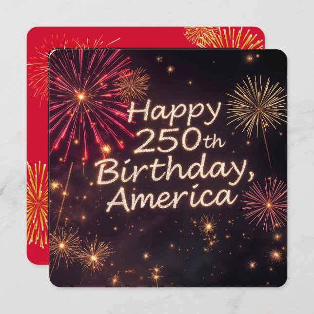 America's 250th Birthday Celebration  Invitation (Front/Back)