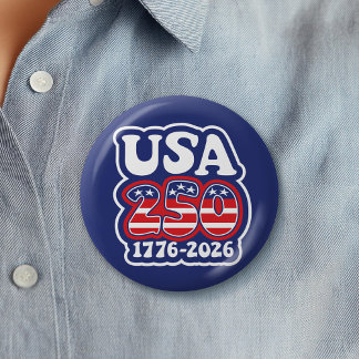America's 250th Birthday - Groovy USA 250 2 Inch Round Button