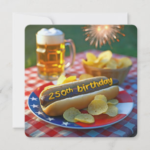 America's 250th Birthday Hot Dog  Invitation