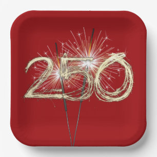 America's 250th Birthday Party Sparklers Paper Plate