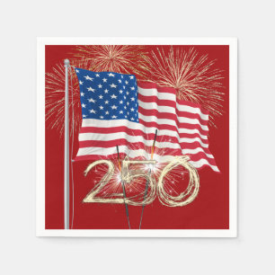 America's 250th Birthday With Sparklers Napkin