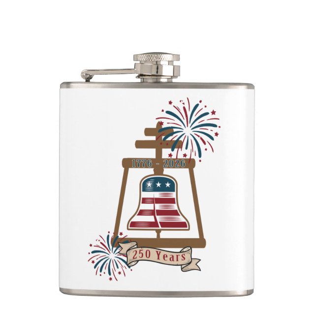 America's 250th Riverside Raincross Hip Flask (Front)