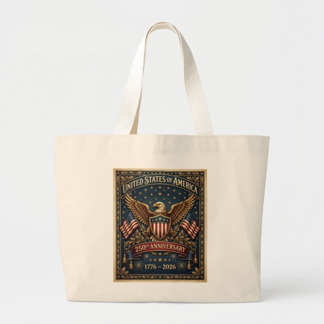 America's 250th Version 1    Large Tote Bag (Front)