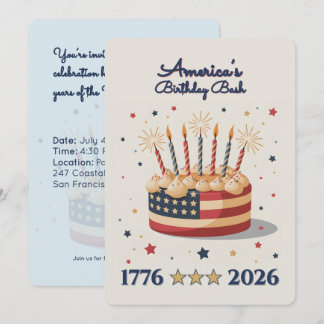 America's Birthday Bash 1776-2026 Invitation