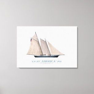 americas cup yacht 'america 1851', tony fernandes canvas print