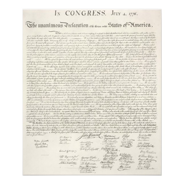 America's Declaration Of Independence Photo Print (Front)