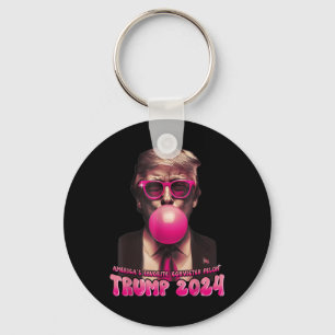 Americas Favourite Convicted Felon Pink Trump Bubb Keychain