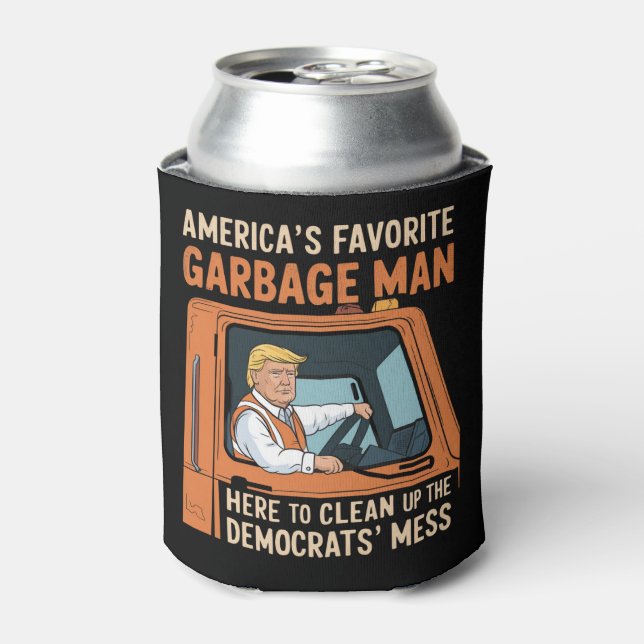 America's Favourite Garbage Man Trump 45 47 USA Can Cooler (Can Front)