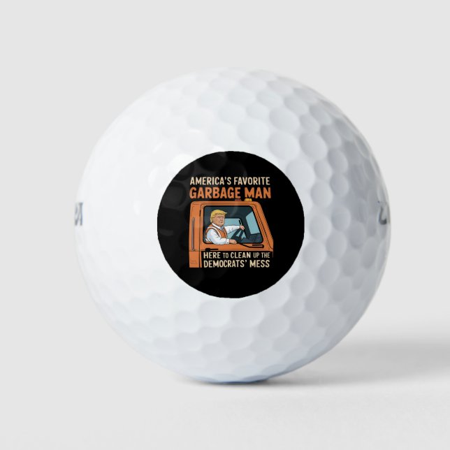America's Favourite Garbage Man Trump 45 47 USA Golf Balls (Front)