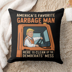 America's Favourite Garbage Man Trump 45 47 USA Throw Pillow